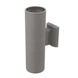 Σπότ Αλουμινίου κύλινδρος Επίτοιχο Διπλής κατέυθυνσης Γκρί Φ90 2XE27 - adeleq