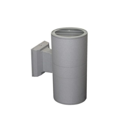 Σπότ Αλουμινίου Επίτοιχο Στρογγυλό Διπλής κατέυθυνσης Γκρί Φ108mm E27 - adeleq