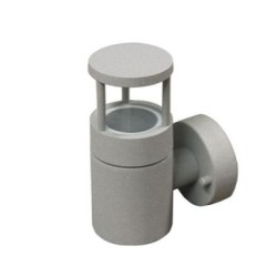 Απλίκα Αλουμινίου Κυλινδρικό Με Βάση Εμμέσου Φωτισμού GU10 Γκρί - adeleq