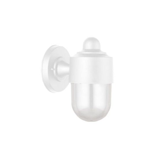 Απλίκα PC Κύλινδρος Down Φ97mm h19cm  Ντουί Ε27 IP44 Λευκή - adeleq