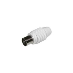 ΦΙΣ Τηλεόρασης 9.5mm Θηλυκό Λευκό(COAXIAL)- Adeleq