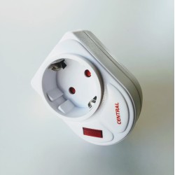 Φίς σούκο σε φίς σούκο θηλυκό με αντικεραυνική προστασία Λευκό - CENTRAL