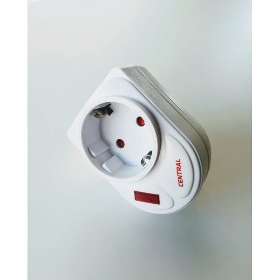 Φίς σούκο σε φίς σούκο θηλυκό με αντικεραυνική προστασία Λευκό - CENTRAL