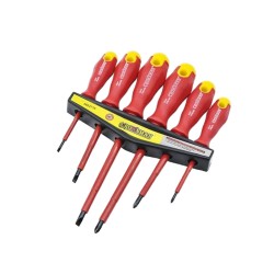 Σέτ 6 Κατσαβίδια CR-V Με μαγνήτη Κόκκινη Λαβή - CROWNMAN