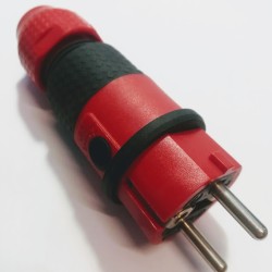 Φίς σούκο αρσενικό κόκκινο καουτσούκ IP54  - ABL