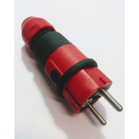 Φίς σούκο αρσενικό κόκκινο καουτσούκ IP54  - ABL