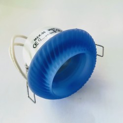 Σπότ χωνευτό στρογγυλό - Ατσάλι+Γυαλί MR11 - Μπλέ - aca