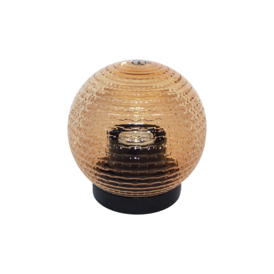 Φωτιστικό μπάλα πρισματική smoky με γρίφα για ιστό Φ60mm 1XE27 Ακρυλικό Φ:150mm - aca  