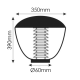 Garden luminaires for pole Φ60mm 1XE27  Acrylic L:390mm Φ:350mm - aca  