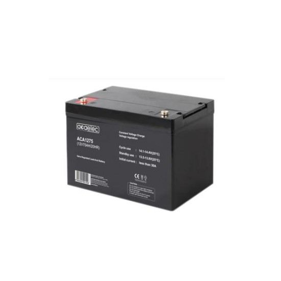 Μπαταρία μολύβδου οξέως AGM - 12V 75Ah / 20hr 21.2Kg - ACA1275 - acaelec