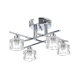 Ceilling light 4 x G9 28W Metal + Glass + Transparent cable / Chrome + Clear K9 45Χ45CM MARTINI - acadecor 