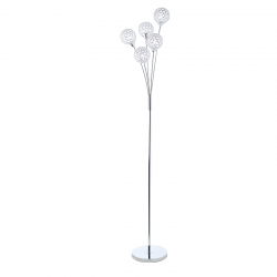 Φωτιστικό επιδαπέδιο 5 x G9 28W Κρύσταλλο + Μέταλλο PVC διάφανο καλώδιο / Χρώμιο + Διάφανο Φ42XH1680CM SKYLAR - acadecor 