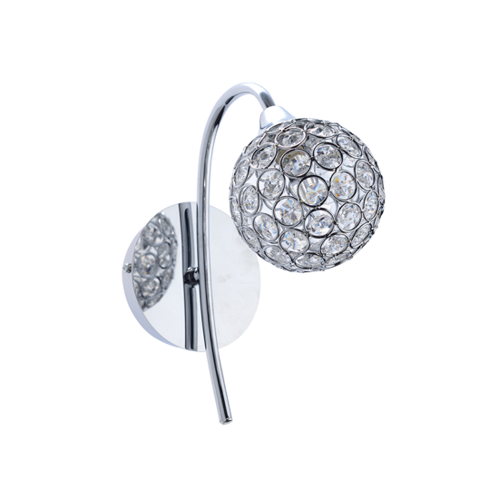 Φωτιστικό επιτοιχο 1 x G9 28W Κρύσταλλο + Μέταλλο PVC διάφανο καλώδιο / Χρώμιο + Διάφανο Φ15XH235CM SKYLAR - acadecor 