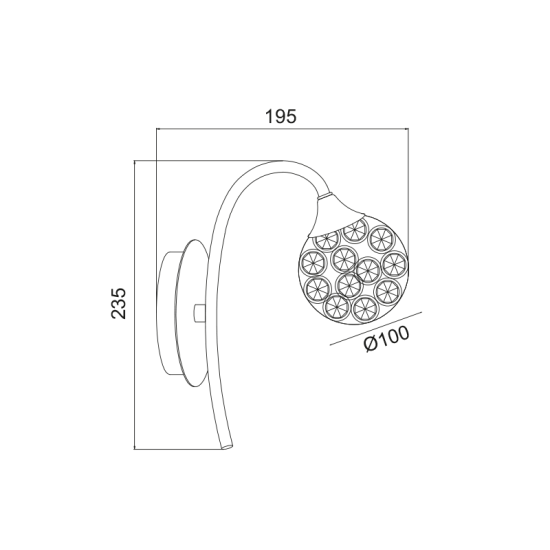 Φωτιστικό επιτοιχο 1 x G9 28W Κρύσταλλο + Μέταλλο PVC διάφανο καλώδιο / Χρώμιο + Διάφανο Φ15XH235CM SKYLAR - acadecor 