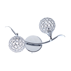 Φωτιστικό επιτοιχο 2 x G9 28W Κρύσταλλο + Μέταλλο PVC διάφανο καλώδιο / Χρώμιο + Διάφανο Φ15XH410CM SKYLAR - acadecor 