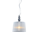 Pendant light 1 x E27 60W Metal + Fabric + Acrylic + Clear PVC cable / Chrome + White + Clear Φ34ΧΗ110CM OLIVIA - acadecor 
