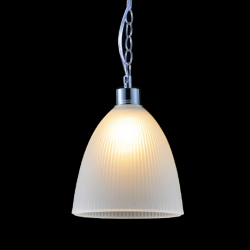 Φωτιστικό κρεμαστό 1 x E27 60W Μέταλλο + Γυαλί / Χρώμιο + Αμμοβολή Φ20CM MANOLIA - acadecor 