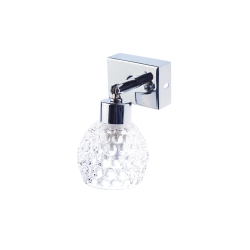 Φωτιστικό σπότ επίτοιχο / Οροφής LED 1XG9 max 28W Μέταλλο + Γυαλί /  Χρώμιο + Διάφανο κρυσταλιζέ D8H7CM OSTRAVA - acadecor 