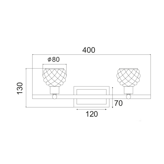 Φωτιστικό σπότ επίτοιχο / Οροφής LED 2XG9 max 28W Μέταλλο + Γυαλί /  Χρώμιο + Διάφανο κρυσταλιζέ D8H40CM OSTRAVA - acadecor 