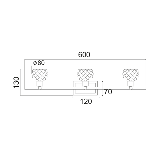 Φωτιστικό σπότ επίτοιχο / Οροφής LED 3XG9 max 28W Μέταλλο + Γυαλί /  Χρώμιο + Διάφανο κρυσταλιζέ D8H60CM OSTRAVA - acadecor 