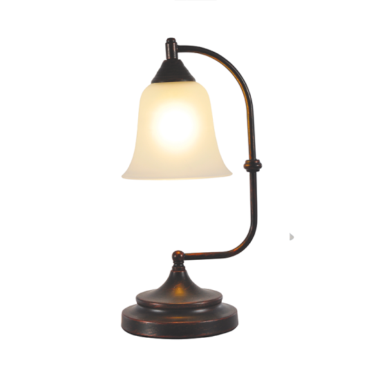 Table light 1 x E27 60W Metal + Glass + PVC  black cable / Black - Copper + Brown + Sandblast 15,5XH385CM MOBY - acadecor 