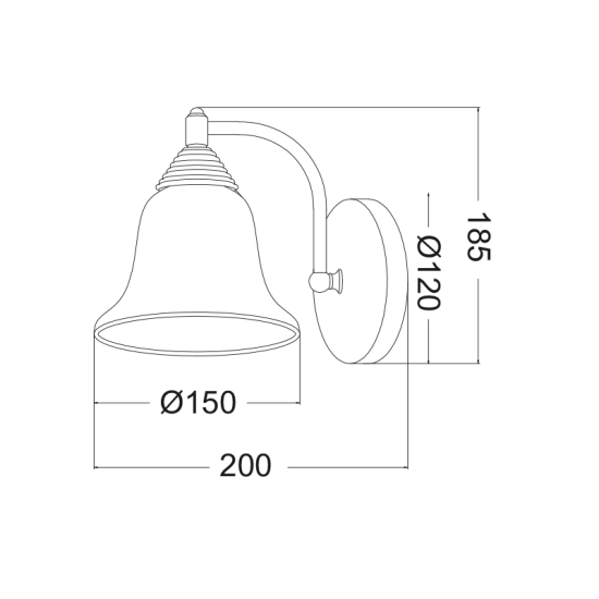 Φωτιστικό επίτοιχο 1 X E27 60W Μέταλλο + Γυαλί + PVC μάυρο καλώδιο / Μάυρο - Χάλκινο + Αμμοβολή 20XH85CM MOBY - acadecor 