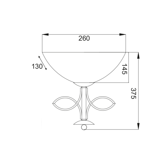 Φωτιστικό επίτοιχο 1 X E27 60W Μέταλλο + Γυαλί + PVC μάυρο καλώδιο / Σκούρο καφέ - Αντικέ χρυσό + Μελί 26XH37,5CM ELECTRA - acadecor  