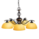 Pendant light 5 x E27 60W Metal + Glass + PVC  black cable / Dark brown - AntiqueGold + Honey 62XH120CM ELECTRA - acadecor  