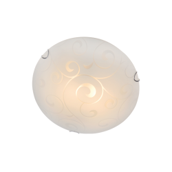 Ceilling light 2 x E27 60W Metal + Glass + PVC Transparent  / Chrome + Sandblast - Clear Φ30CM CHAPLIN - acadecor 