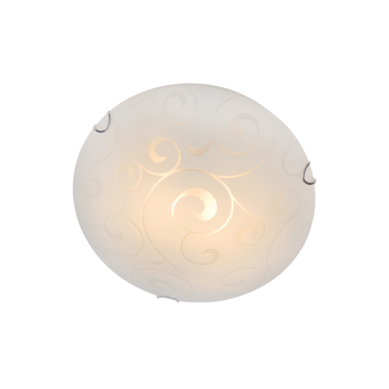 Ceilling light 2 x E27 60W Metal + Glass + PVC Transparent  / Chrome + Sandblast - Clear Φ30CM CHAPLIN - acadecor 