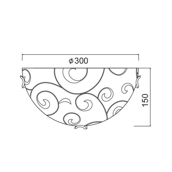 Φωτιστικό επίτοιχο 1 x E27 60W Μέταλλο + Γυαλί + PVC Διάφανο καλώδιο / Χρώμιο + Αμμοβολή - Διάφανο Φ30CM CHAPLIN - acadecor 