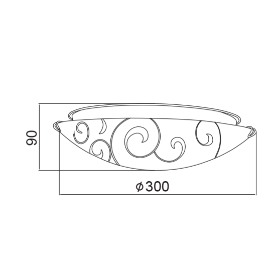 Ceilling light 2 x E27 60W Metal + Glass + PVC Transparent  / Chrome + Sandblast - Clear Φ30CM CHAPLIN - acadecor 