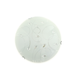 Ceiling light 1xE27 max 60W Metal + Glass + Crystal / Clear + White + Chrome Φ30Χ9CM ANYA - acadecor 