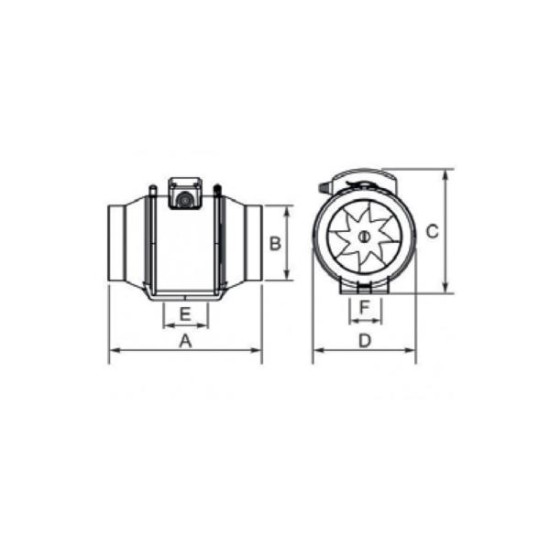 Εξαεριστήρας ενδιάμεσος αεραγωγών Φ100mm - aRil eco - airRoxy