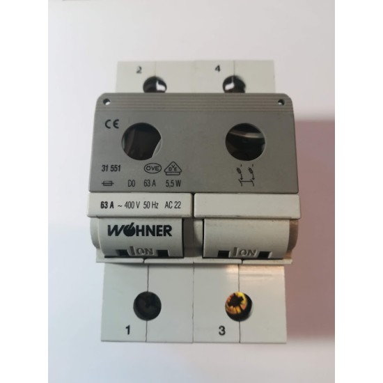 Ασφαλειοδιακόπτης Neozed D0 - 2P 63A - Wohner