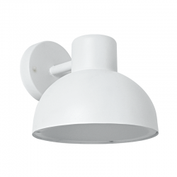 Garden wall luminaire 1xE27 max 10w LED  Steel+PC White Φ200mmx185mm BERO - aca