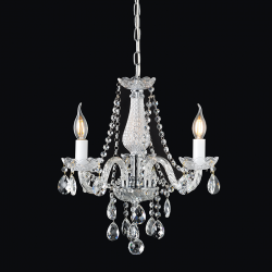 Φωτιστικό κρεμαστό 3 x E14 40W Μέταλλο + Κρύσταλλο + Βελούδινο ύφασμα + PVC Διάφανο καλώδιο / Χρώμιο + Διάφανο + Μάυρο Φ48ΧΗ160CM GLADIOLO - acadecor