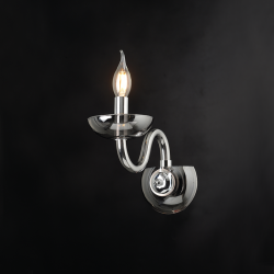 Φωτιστικό επίτοιχο 1 x E14 40W Κρύσταλλο + Μέταλλο / Φίμε + Χρώμιο 22X30CM LUNARIA - acadecor