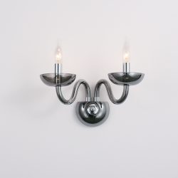 Φωτιστικό επίτοιχο 2 x E14 40W Κρύσταλλο + Μέταλλο / Φίμε + Χρώμιο 40X30CM LUNARIA - acadecor