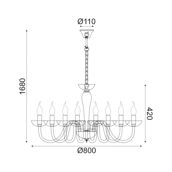 Φωτιστικό κρεμαστό 8 x E14 40W Κρύσταλλο Μέταλλο + Βελούδινο ύφασμα + PVC διάφανο καλώδιο / Φίμε + Χρώμιο + Μάυρο Φ79ΧΗ168CM LUNARIA - acadecor