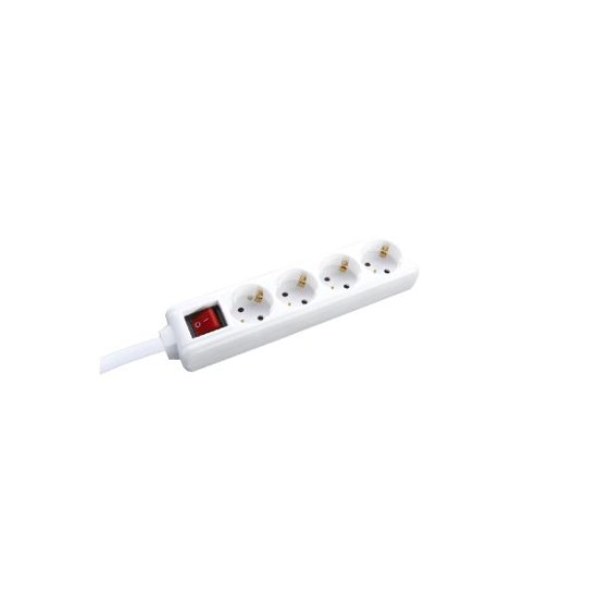 Multiple 3 sockets with switch & cable 3x1.5mm / 5m white - BMS20CS35  - aca elec