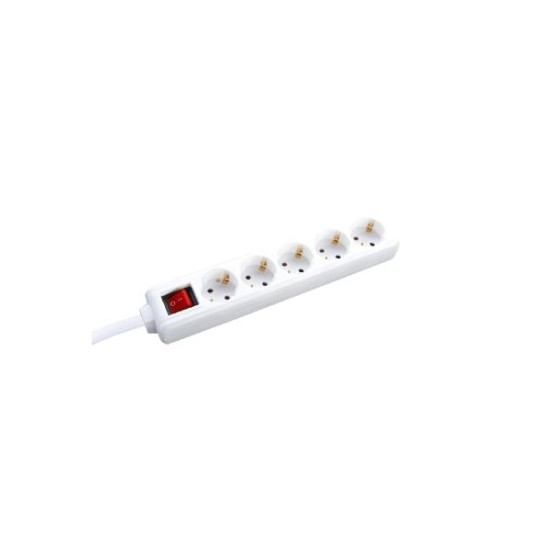 Multiple 3 sockets with switch & cable 3x1.5mm / 5m white - BMS20CS35  - aca elec