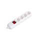 Multiple 3 sockets without cable white - Bubble + Lighting switch on/off - BMS20S3  - aca elec