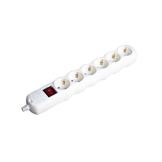 Multiple 3 sockets without cable white - Bubble + Lighting switch on/off - BMS20S3  - aca elec