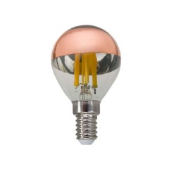 Λάμπα Led Dimmable Μισό Ρόζ Χρυσό Nήματος E14 - Σφαιρική 5W 2700K - BOVA5WWDIMRG - Diolamp