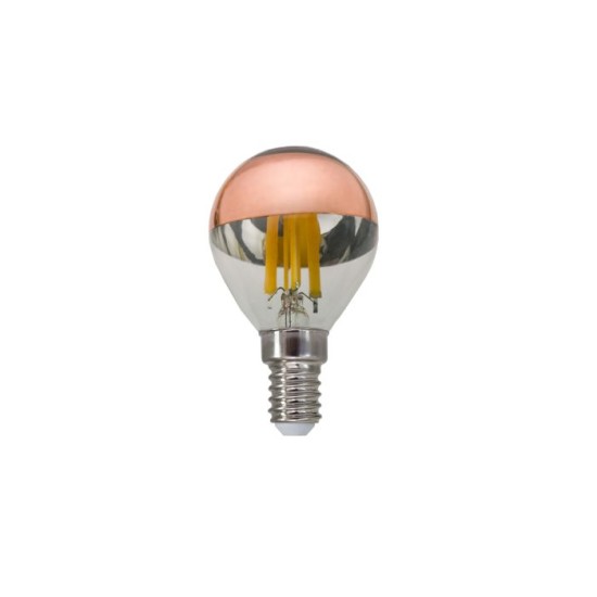 Λάμπα Led Dimmable Μισό Ρόζ Χρυσό Nήματος E14 - Σφαιρική 5W 2700K - BOVA5WWDIMRG - Diolamp