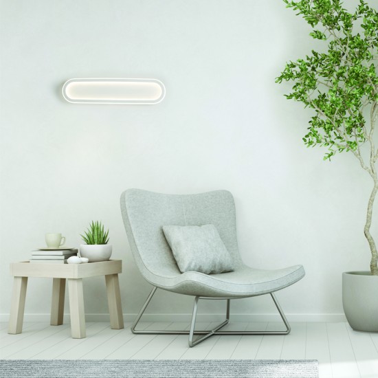 Φωτιστικό οροφής LED 36W 3000k 2700lm Dimmable Αλουμίνιο + Σιλικόνη / Λευκό 57X14X6CM SOLO - acadecor