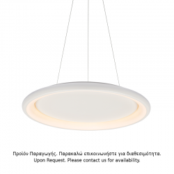 Φωτιστικό κρεμαστό LED 100W 3000k 7010lm Dimmable Μέταλλο + Αλουμίνιο + PMMA / Λευκό μάτ + Γαλακτερό D81XH120CM  DIANA - acadecor