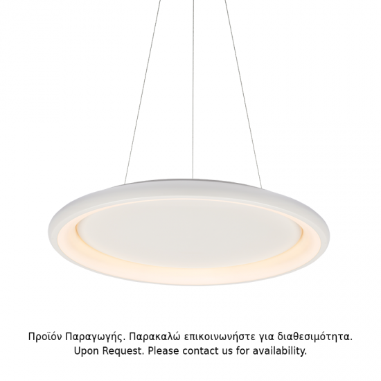 Φωτιστικό κρεμαστό LED 100W 3000k 7010lm Dimmable Μέταλλο + Αλουμίνιο + PMMA / Λευκό μάτ + Γαλακτερό D81XH120CM  DIANA - acadecor