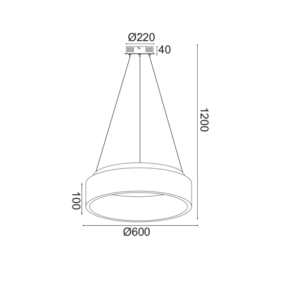 Φωτιστικό κρεμαστό LED 48W 3000k 2630lm Dimmable Μέταλλο + Αλουμίνιο + PMMA / Λευκό μάτ + Γαλακτερό D60XH120CM APOLLO - acadecor
